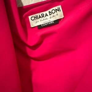 CHIARA BONI LA PETITE ROBE Kay Faux-Wrap Long-Sleeve Evening Gown
